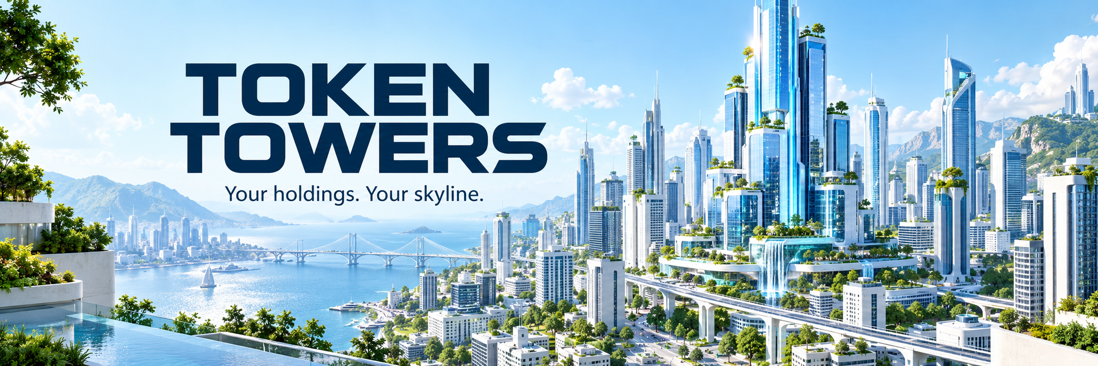 Token Towers daylight futuristic city banner
